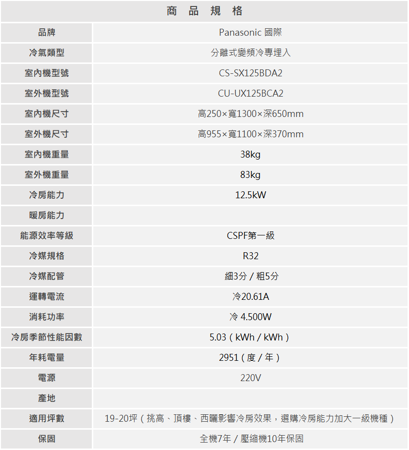 CU UX125BCA2 2